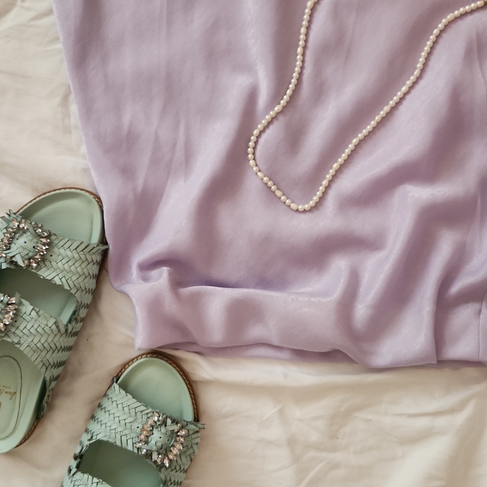 Banana republic small petite lilac satin skirt